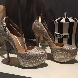 Steve Madden crystal platform shoes